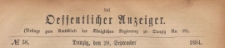 Oeffentlicher Anzeiger : Beilage zum Amts-blatt der Königlichen Regierung zu Danzig, 1884.09.20 nr 38