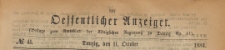 Oeffentlicher Anzeiger : Beilage zum Amts-blatt der Königlichen Regierung zu Danzig, 1884.10.11 nr 41