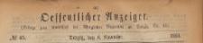 Oeffentlicher Anzeiger : Beilage zum Amts-blatt der Königlichen Regierung zu Danzig, 1884.11.08 nr 45