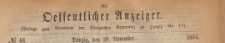 Oeffentlicher Anzeiger : Beilage zum Amts-blatt der Königlichen Regierung zu Danzig, 1884.11.29 nr 48