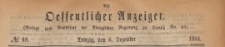Oeffentlicher Anzeiger : Beilage zum Amts-blatt der Königlichen Regierung zu Danzig, 1884.12.06 nr 49