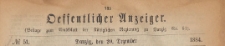 Oeffentlicher Anzeiger : Beilage zum Amts-blatt der Königlichen Regierung zu Danzig, 1884.12.20 nr 51