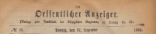 Oeffentlicher Anzeiger : Beilage zum Amts-blatt der Königlichen Regierung zu Danzig, 1884.12.27 nr 52