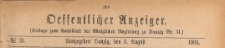 Oeffentlicher Anzeiger : Beilage zum Amts-blatt der Königlichen Regierung zu Danzig, 1901.08.03 nr 31