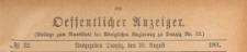 Oeffentlicher Anzeiger : Beilage zum Amts-blatt der K&ouml;niglichen Regierung zu Danzig, 1901.08.10 nr 32