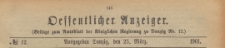 Oeffentlicher Anzeiger : Beilage zum Amts-blatt der Königlichen Regierung zu Danzig, 1901.03.23 nr 12