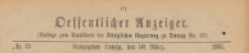Oeffentlicher Anzeiger : Beilage zum Amts-blatt der K&ouml;niglichen Regierung zu Danzig, 1901.03.30 nr 13