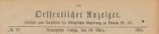 Oeffentlicher Anzeiger : Beilage zum Amts-blatt der Königlichen Regierung zu Danzig, 1901.03.30 nr 13