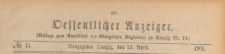 Oeffentlicher Anzeiger : Beilage zum Amts-blatt der Königlichen Regierung zu Danzig, 1901.04.13 nr 15