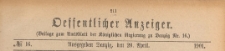 Oeffentlicher Anzeiger : Beilage zum Amts-blatt der Königlichen Regierung zu Danzig, 1901.04.20 nr 16