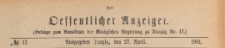 Oeffentlicher Anzeiger : Beilage zum Amts-blatt der Königlichen Regierung zu Danzig, 1901.04.27 nr 17