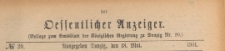 Oeffentlicher Anzeiger : Beilage zum Amts-blatt der Königlichen Regierung zu Danzig, 1901.05.18 nr 20