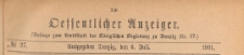 Oeffentlicher Anzeiger : Beilage zum Amts-blatt der Königlichen Regierung zu Danzig, 1901.07.06 nr 27