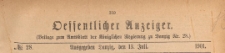 Oeffentlicher Anzeiger : Beilage zum Amts-blatt der Königlichen Regierung zu Danzig, 1901.07.13 nr 28