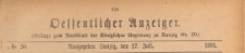 Oeffentlicher Anzeiger : Beilage zum Amts-blatt der K&ouml;niglichen Regierung zu Danzig, 1901.07.27 nr 30