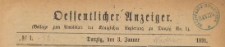 Oeffentlicher Anzeiger : Beilage zum Amts-blatt der Königlichen Regierung zu Danzig, 1891.01.03 nr 1
