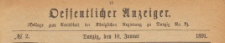 Oeffentlicher Anzeiger : Beilage zum Amts-blatt der Königlichen Regierung zu Danzig, 1891.01.10 nr 2