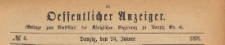 Oeffentlicher Anzeiger : Beilage zum Amts-blatt der Königlichen Regierung zu Danzig, 1891.01.24 nr 4