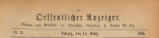 Oeffentlicher Anzeiger : Beilage zum Amts-blatt der Königlichen Regierung zu Danzig, 1891.03.14 nr 11