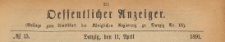 Oeffentlicher Anzeiger : Beilage zum Amts-blatt der Königlichen Regierung zu Danzig, 1891.04.11 nr 15