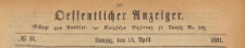 Oeffentlicher Anzeiger : Beilage zum Amts-blatt der Königlichen Regierung zu Danzig, 1891.04.18 nr 16