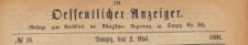 Oeffentlicher Anzeiger : Beilage zum Amts-blatt der K&ouml;niglichen Regierung zu Danzig, 1891.05.02 nr 18