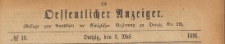 Oeffentlicher Anzeiger : Beilage zum Amts-blatt der K&ouml;niglichen Regierung zu Danzig, 1891.05.09 nr 19