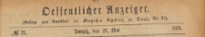 Oeffentlicher Anzeiger : Beilage zum Amts-blatt der K&ouml;niglichen Regierung zu Danzig, 1891.05.23 nr 21