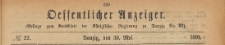 Oeffentlicher Anzeiger : Beilage zum Amts-blatt der Königlichen Regierung zu Danzig, 1891.05.30 nr 22