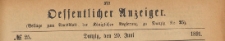 Oeffentlicher Anzeiger : Beilage zum Amts-blatt der K&ouml;niglichen Regierung zu Danzig, 1891.06.20 nr 25