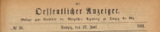 Oeffentlicher Anzeiger : Beilage zum Amts-blatt der Königlichen Regierung zu Danzig, 1891.06.27 nr 26
