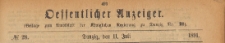 Oeffentlicher Anzeiger : Beilage zum Amts-blatt der Königlichen Regierung zu Danzig, 1891.07.11 nr 28