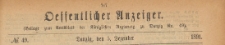 Oeffentlicher Anzeiger : Beilage zum Amts-blatt der Königlichen Regierung zu Danzig, 1891.12.05 nr 49