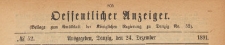Oeffentlicher Anzeiger : Beilage zum Amts-blatt der Königlichen Regierung zu Danzig, 1891.12.24 nr 52