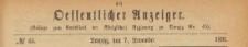 Oeffentlicher Anzeiger : Beilage zum Amts-blatt der Königlichen Regierung zu Danzig, 1891.11.07 nr 45