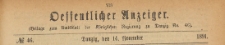 Oeffentlicher Anzeiger : Beilage zum Amts-blatt der Königlichen Regierung zu Danzig, 1891.11.14 nr 46