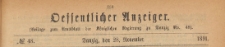 Oeffentlicher Anzeiger : Beilage zum Amts-blatt der Königlichen Regierung zu Danzig, 1891.11.28 nr 48