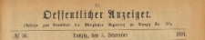 Oeffentlicher Anzeiger : Beilage zum Amts-blatt der Königlichen Regierung zu Danzig, 1891.09.05 nr 36