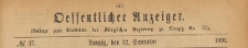 Oeffentlicher Anzeiger : Beilage zum Amts-blatt der Königlichen Regierung zu Danzig, 1891.09.12 nr 37