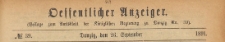 Oeffentlicher Anzeiger : Beilage zum Amts-blatt der Königlichen Regierung zu Danzig, 1891.09.26 nr 39