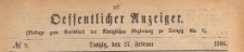 Oeffentlicher Anzeiger : Beilage zum Amts-blatt der Königlichen Regierung zu Danzig, 1886.02.27 nr 9