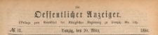 Oeffentlicher Anzeiger : Beilage zum Amts-blatt der Königlichen Regierung zu Danzig, 1886.03.20 nr 12