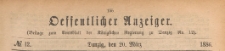 Oeffentlicher Anzeiger : Beilage zum Amts-blatt der Königlichen Regierung zu Danzig, 1886.03.20 nr 12