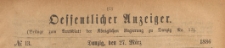 Oeffentlicher Anzeiger : Beilage zum Amts-blatt der Königlichen Regierung zu Danzig, 1886.03.27 nr 13