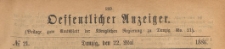 Oeffentlicher Anzeiger : Beilage zum Amts-blatt der Königlichen Regierung zu Danzig, 1886.05.22 nr 21