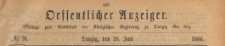 Oeffentlicher Anzeiger : Beilage zum Amts-blatt der Königlichen Regierung zu Danzig, 1886.06.26 nr 26