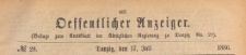 Oeffentlicher Anzeiger : Beilage zum Amts-blatt der Königlichen Regierung zu Danzig, 1886.07.17 nr 29