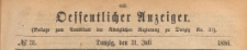 Oeffentlicher Anzeiger : Beilage zum Amts-blatt der Königlichen Regierung zu Danzig, 1886.07.31 nr 31