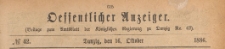 Oeffentlicher Anzeiger : Beilage zum Amts-blatt der Königlichen Regierung zu Danzig, 1886.10.16 nr 42