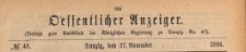 Oeffentlicher Anzeiger : Beilage zum Amts-blatt der Königlichen Regierung zu Danzig, 1886.11.27 nr 48